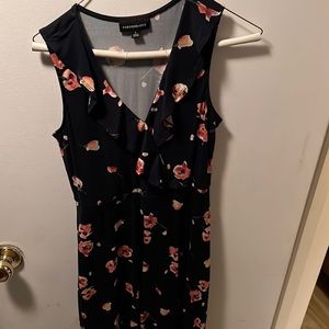 Navy / floral Shin length floral dress tank style top